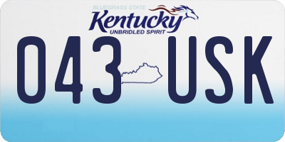 KY license plate 043USK