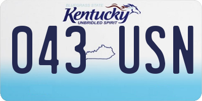 KY license plate 043USN