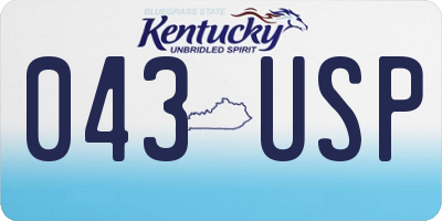 KY license plate 043USP