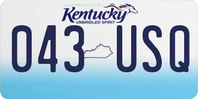 KY license plate 043USQ