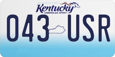KY license plate 043USR