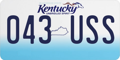 KY license plate 043USS