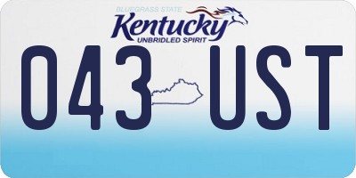 KY license plate 043UST