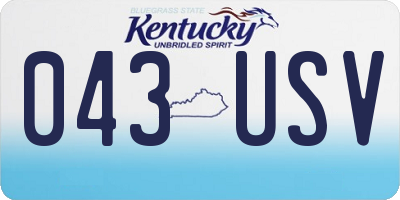 KY license plate 043USV