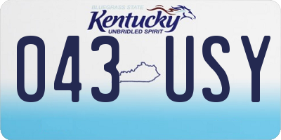 KY license plate 043USY