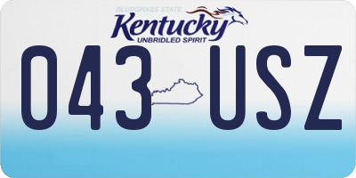 KY license plate 043USZ