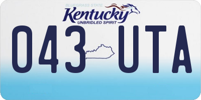 KY license plate 043UTA
