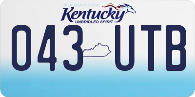 KY license plate 043UTB