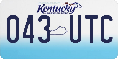KY license plate 043UTC
