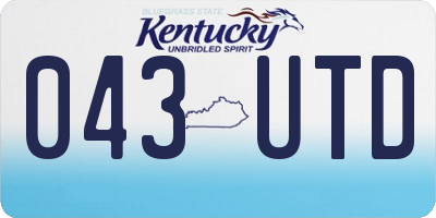 KY license plate 043UTD