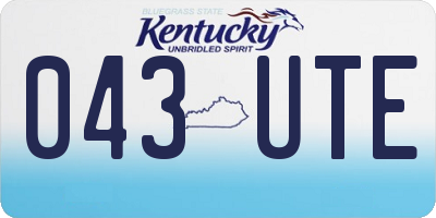 KY license plate 043UTE