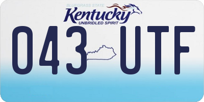 KY license plate 043UTF