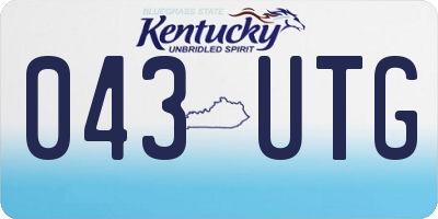 KY license plate 043UTG