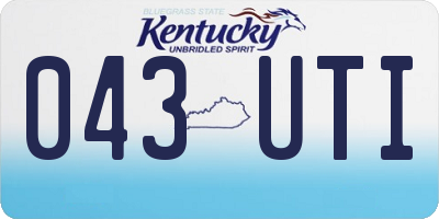 KY license plate 043UTI