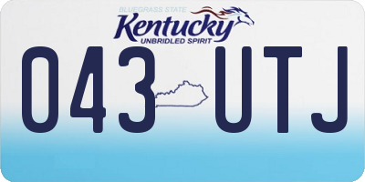 KY license plate 043UTJ