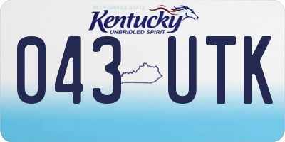 KY license plate 043UTK