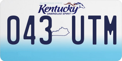 KY license plate 043UTM