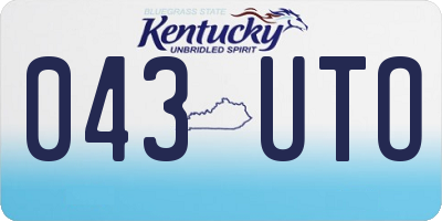 KY license plate 043UTO