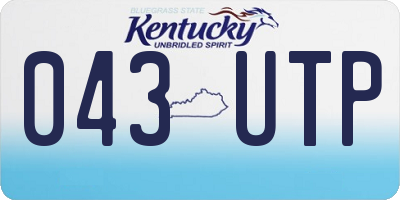 KY license plate 043UTP