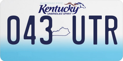 KY license plate 043UTR