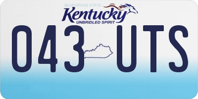 KY license plate 043UTS