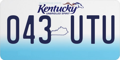 KY license plate 043UTU