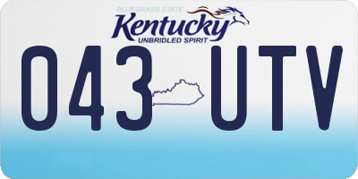 KY license plate 043UTV