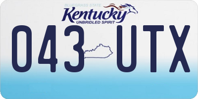 KY license plate 043UTX