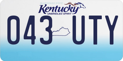 KY license plate 043UTY