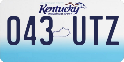 KY license plate 043UTZ