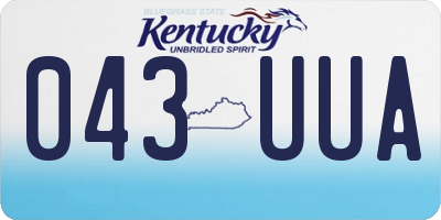 KY license plate 043UUA