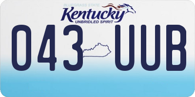 KY license plate 043UUB