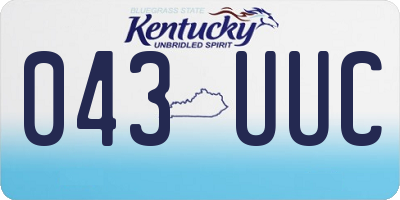 KY license plate 043UUC