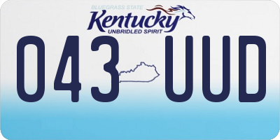 KY license plate 043UUD