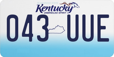KY license plate 043UUE