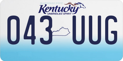 KY license plate 043UUG