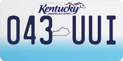 KY license plate 043UUI