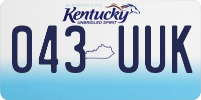 KY license plate 043UUK