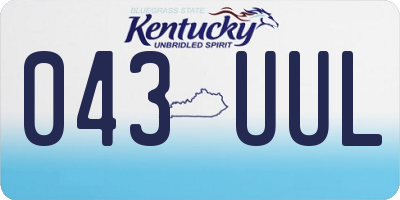 KY license plate 043UUL