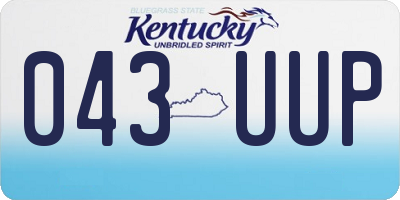 KY license plate 043UUP