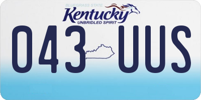 KY license plate 043UUS