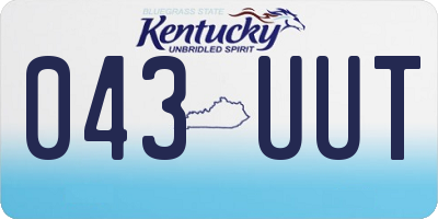 KY license plate 043UUT