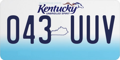 KY license plate 043UUV
