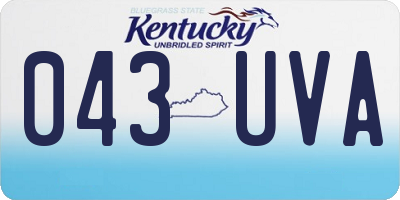 KY license plate 043UVA