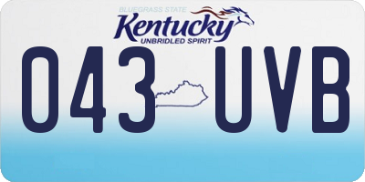 KY license plate 043UVB