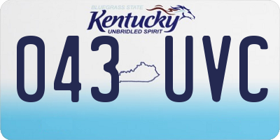 KY license plate 043UVC