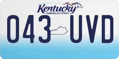 KY license plate 043UVD