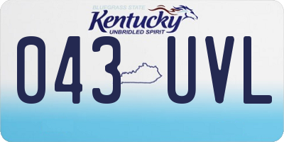 KY license plate 043UVL