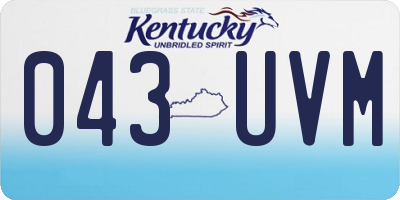 KY license plate 043UVM
