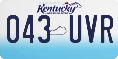 KY license plate 043UVR